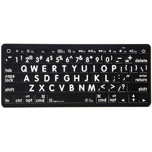 Logickeyboard Clavier XL Print Bluetooth Mini-Lettre Noire fond Blanc