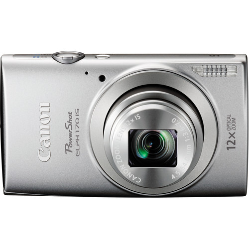 Canon PowerShot ELPH 170 IS Digital Camera (Silver) 0127C001 B&H