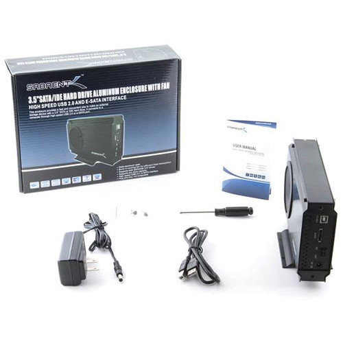 Hard Drive Enclosure Case With Cooling Fan 3.5 Inch IDE Or SATA/SATA II