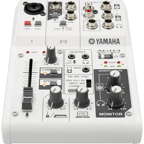 Yamaha AG03 3-Channel Mixer & USB Audio Interface AG03 B&H Photo