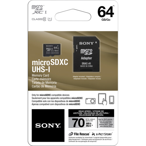 Carte mémoire Sony SDXC 64GB Classe 10 UHS 1