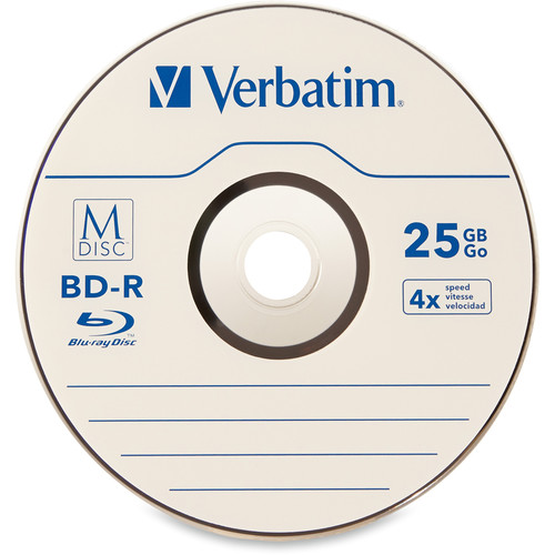 Verbatim 25GB BD-R 4x M DISC with Branded Surface 98909 B&H