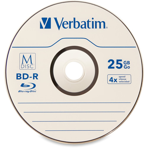 Verbatim 25GB BD-R 4x M DISC with Branded Surface (25-Pack Spindle)