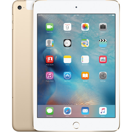 Apple 64GB iPad mini 4 (Wi-Fi + 4G LTE, Gold) MK8C2LL/A B&H