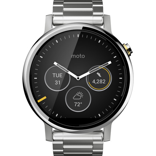 Motorola Moto 360 SmartWatch - Silver / White Metal