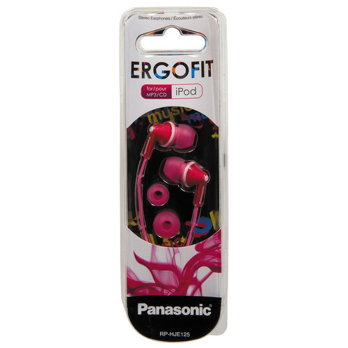 Panasonic ErgoFit In-Ear Earbud Headphones (Pink) RP-HJE125-P