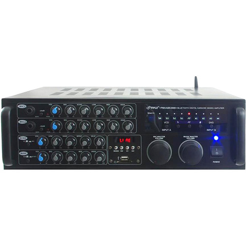 Uiterlijk Aan boord pond Pyle Pro 2000W Karaoke Mixer/Amplifier with Bluetooth PMXAKB2000