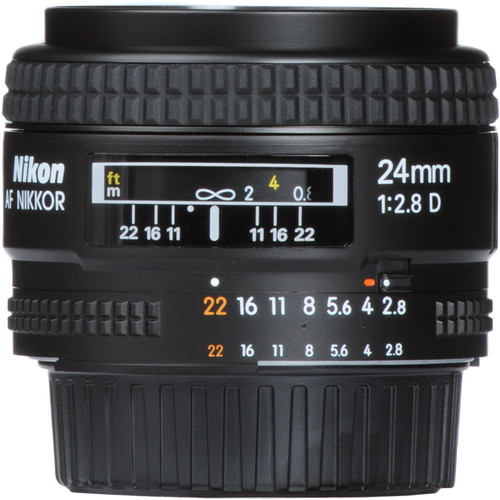 Nikon AF NIKKOR 24mm f/2.8D Lens 1919 B&H Photo Video