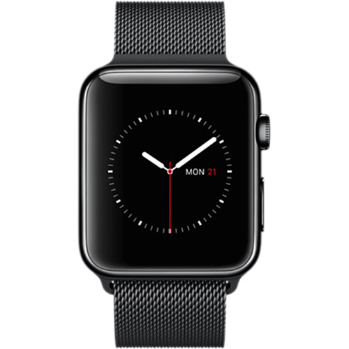 Space black stainless steel online case with milanese loop