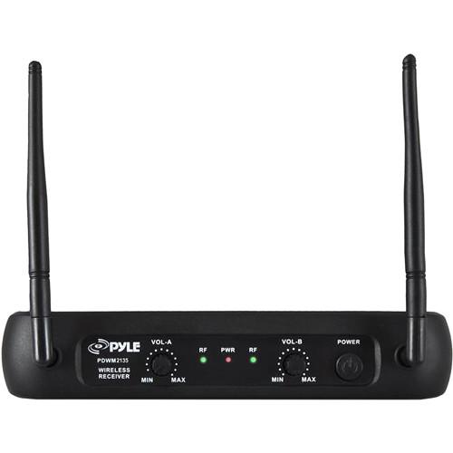 Pyle Pro PDWM2135 2 Person VHF Wireless Microphone System with 2 Handheld Mics 174 to 216 MHz