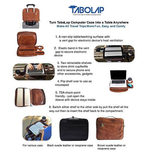 TaboLap Workstation Laptop Case for up to TABOLAP-LEATHER SADDLE