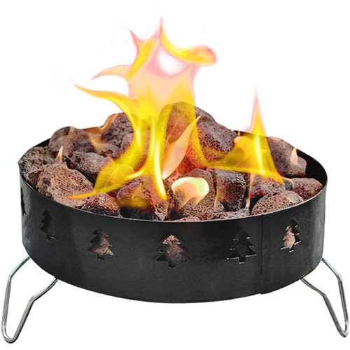 Camp Chef Compact Propane Fire Pit with Lava Rocks GCLOG B H