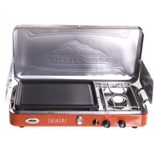 Camp Chef Rainier Two Burner Stove with Griddle MS2GR B H Photo