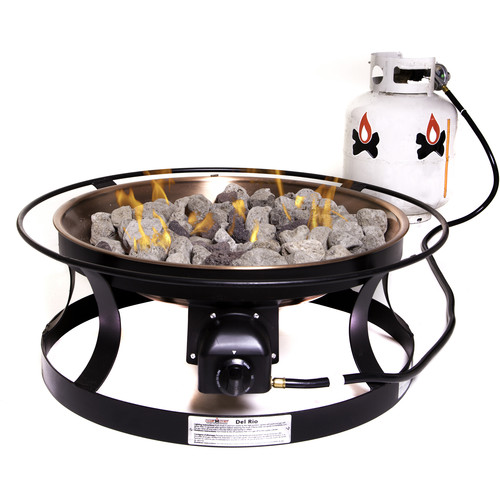 Camp Chef Del Rio Propane Fire Pit with Lava Rocks FP29LG B H