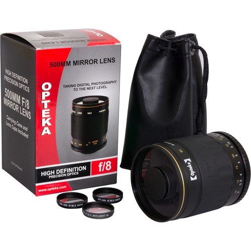 Opteka 500mm f/8 HD Telephoto Mirror Lens for T Mount OPT500M