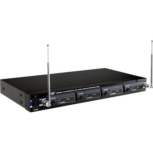 Pyle Pro PDWM4400 4 Mic VHF Wireless Rack Mount PDWM4400 B H