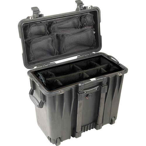 Pelican 1440 Wheeled Top Loader Case with Utility Padded Divider Set and  Lid Organizer (Black)