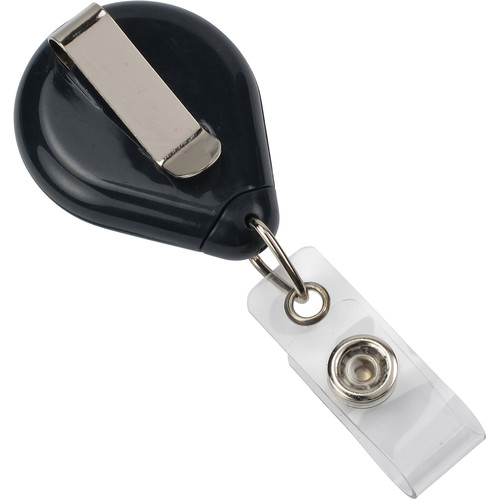 BRADY PEOPLE ID Premium Badge Reel with Strap and Slide Clip (Black,  25-Pack)
