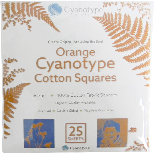 Cyanotype Store Cyanotype Cotton Squares - 6 x 6 (25 Pack, Orange)