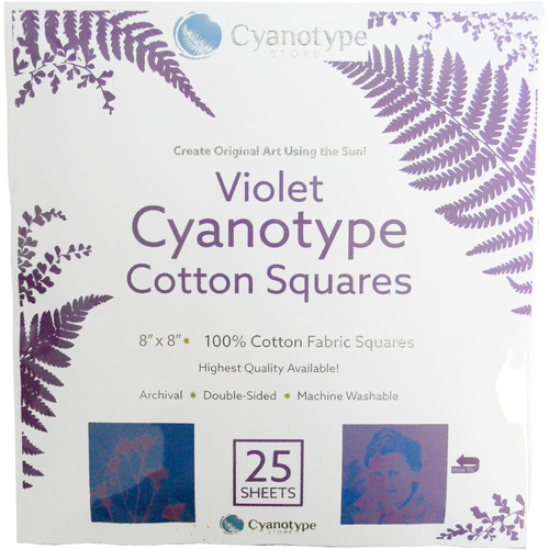 Cyanotype Store Cyanotype Cotton Squares - 8 x 8 25 Pack, Orange Format Sheets, Base Sun Printing, Size 8x8 Fabric 1613-L035
