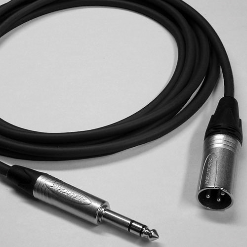 Canare Star Quad 3-Pin XLR Male to 1/4 TRS Male Cable (Black, 15')