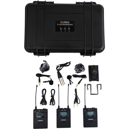 Comica Audio CVM-WM300A 2-Person Camera-Mount Wireless Omni Lavalier Microphone System with Rechargeable Batteries (520.0 to 578.5 MHz)