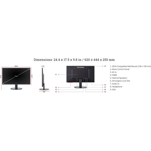 Viewsonic Va2719 Smh 27 16 9 Slim Bezel Ips Va2719 Smh