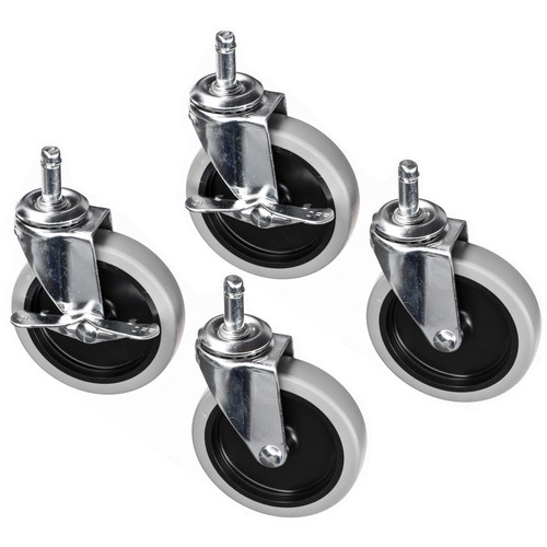 4 HD Stem Casters, 2 W/ Brake, for Luxor Carts (4-Pack) – Source