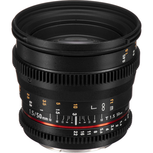 Rokinon 50mm T1.5 AS UMC Cine DS Lens for Canon EF Mount