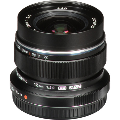 Olympus M.Zuiko Digital ED 12mm f/2 Lens (Black)