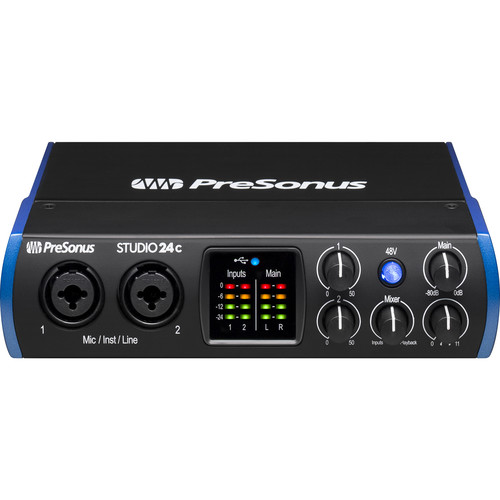 PreSonus Studio 24c Desktop 2x2 USB Type-C Audio/MIDI Interface