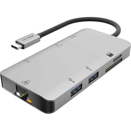 EZQuest 8-Port USB Type-C Multimedia Hub Adapter X40030 B&H