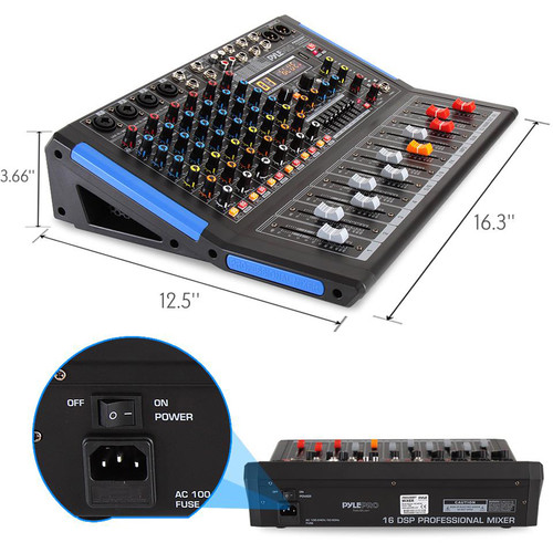 Pyle Pro 12-Channel Bluetooth Studio Mixer and DJ PMXU128BT B&H