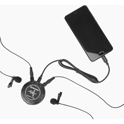 Saramonic Smart V2M Portable Audio Interface with Two Omnidirectional Lavalier Microphones