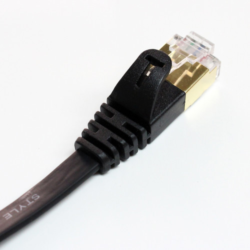 Cat7 Ethernet Cable 75FT Black, Intelart Network cord Cat-7 Flat RJ45  Computer Internet Lan Router