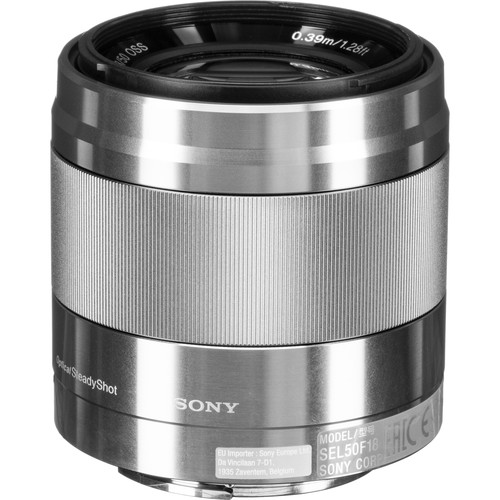 Sony E 50mm f/1.8 OSS Lens (Silver) SEL50F18 B&H Photo Video