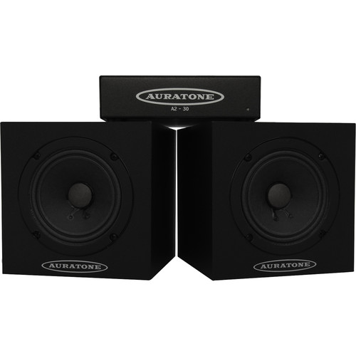 Auratone 5C Super Sound Cubes and A2-30 Amp Bundle (Black Laminate Finish,  2 Speakers, 1 Amp)