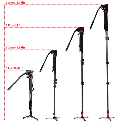 miliboo MTT705B Carbon Fiber Portable Monopod with MYT801