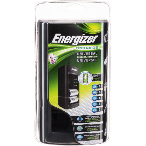 Energizer Recharge Universal Charger for NiMH Rechargeable AA, AAA, C, D,  and 9V Batteries