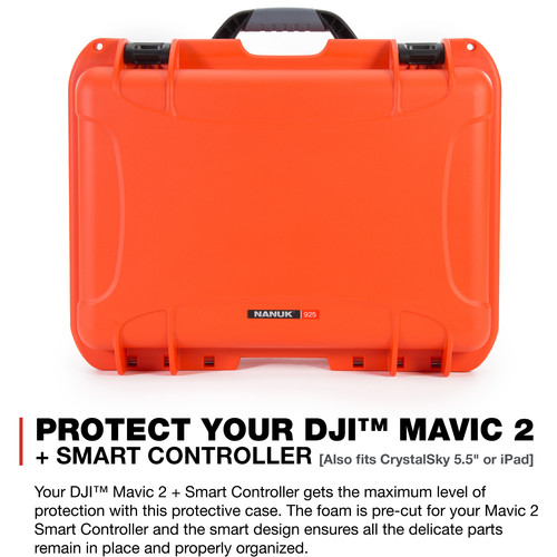 Nanuk 925 Waterproof Hard Case for DJI Mavic 2 Pro/Zoom + Smart Controller  (Orange)