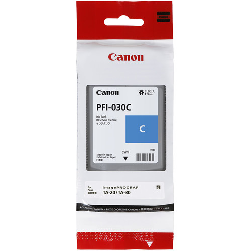 Canon PFI-030 Cyan Ink Tank (55mL) 3490C001AA B&H Photo Video