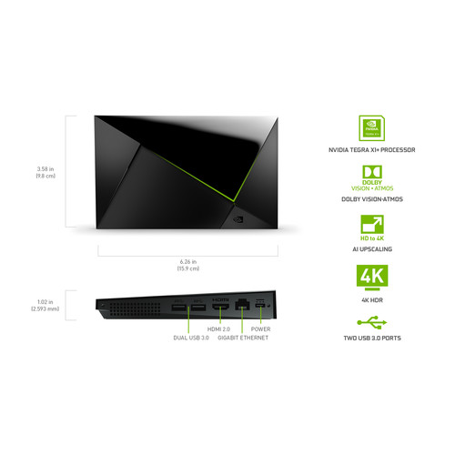 NVIDIA SHIELD Android TV Pro HDR 4K UHD 945-12897-2500-101 B&H