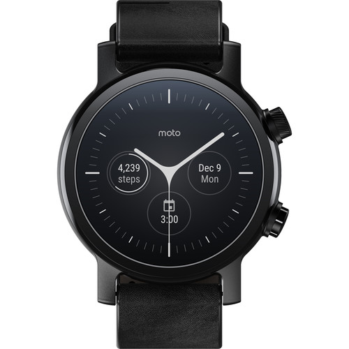 Moto 360 Moto 360 Smartwatch with Wear OS M360FS19-PB B&H Photo