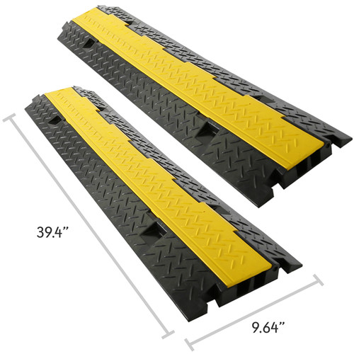 Pyle Durable Cable Ramp Protective Cover - 2,000 lbs. Heavy Duty Hose & Cable Track Protector w/ Flip-Open Top Cover & 2-Ch. Groove Design, Cable