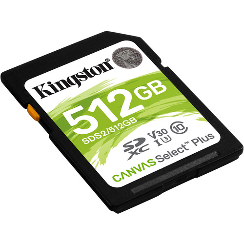 Kingston 512GB Canvas Select Plus UHS-I SDXC Memory SDS2/512GB