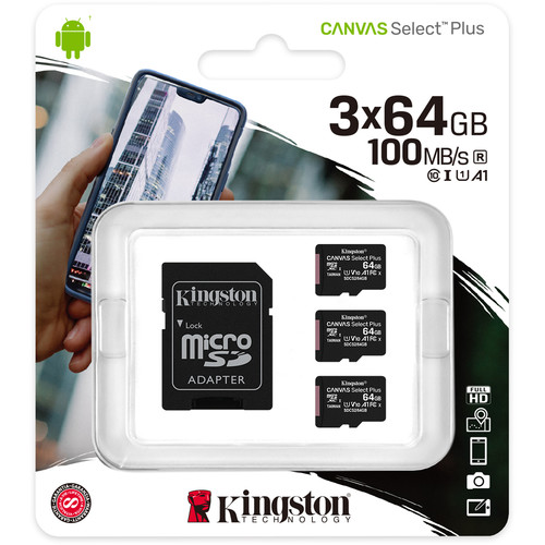 Kingston 64GB MicroSD HC/XC Memory Card - Class 10 - Buy