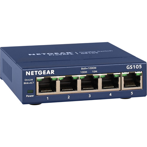 Netgear GS105 ProSAFE Gigabit 5-Port Switch 10/100/1000MB With Power Supply