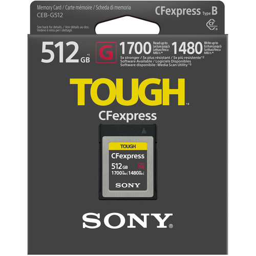 Sony 512GB CFexpress Type B TOUGH Memory Card CEBG512/J B&H