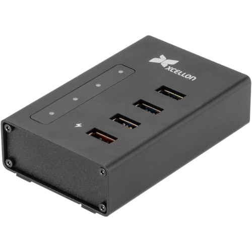 Xcellon 4-Port Powered USB 3.0 Slim Aluminum Hub SH4-3H1HC-2 B&H