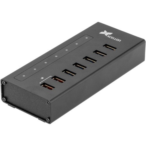 Xcellon 7-Port Powered USB 3.0 Slim Aluminum Hub SH7-5H2HC-2 B&H